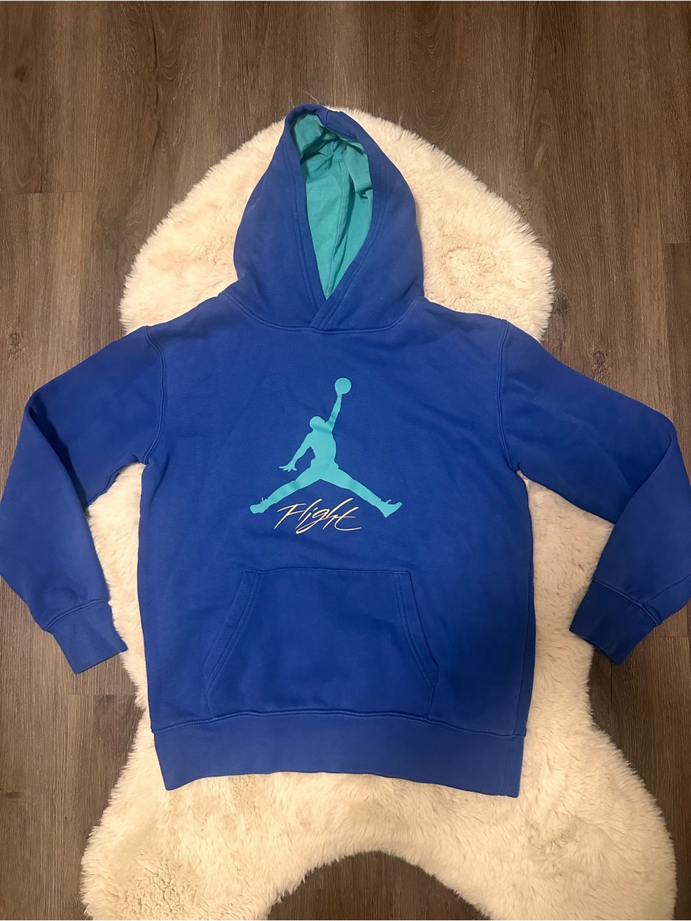 Jordan Kids' Blue 'Flight' Pullover Hoodie 12-13 y